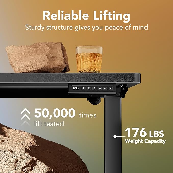 HUANUO 32" Small Electric Standing Desk Adjustable Height, 4 Memory Height - Image 4