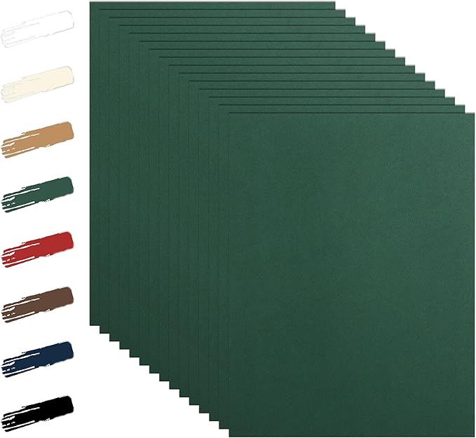 100 Sheets Dark Green Cardstock 8.5 x 11 Scrapbook Paper, 92lb Heavyweight by Guakicae