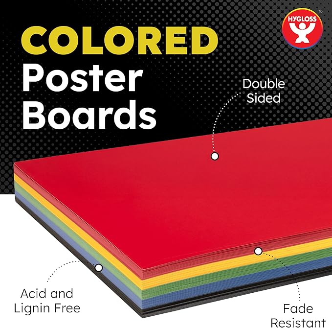 Hygloss Large Colored Poster Board 22x28 - Image 2
