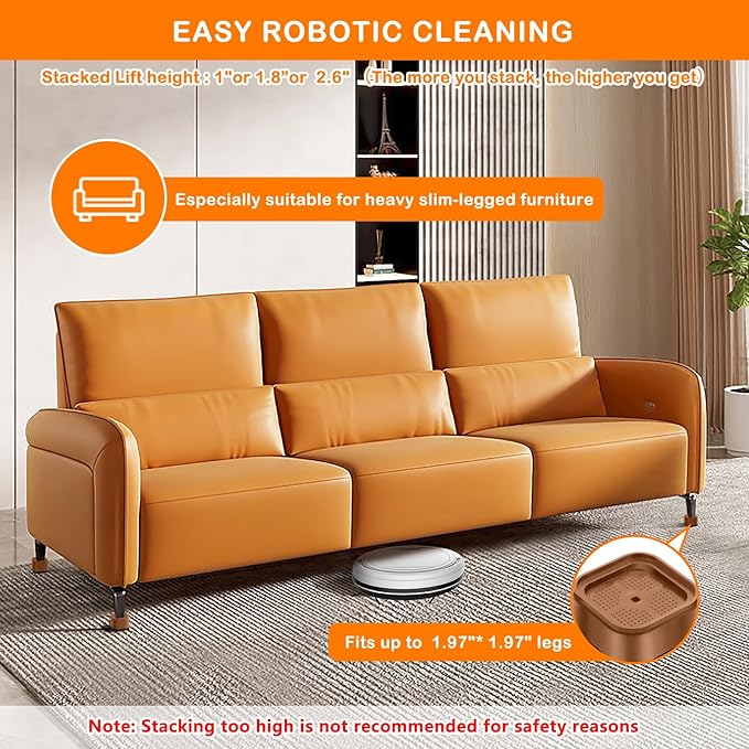 shouwuhho 8 Pack Furniture Risers Adjustable Bed Risers Heavy Duty Lifts Height - Image 4