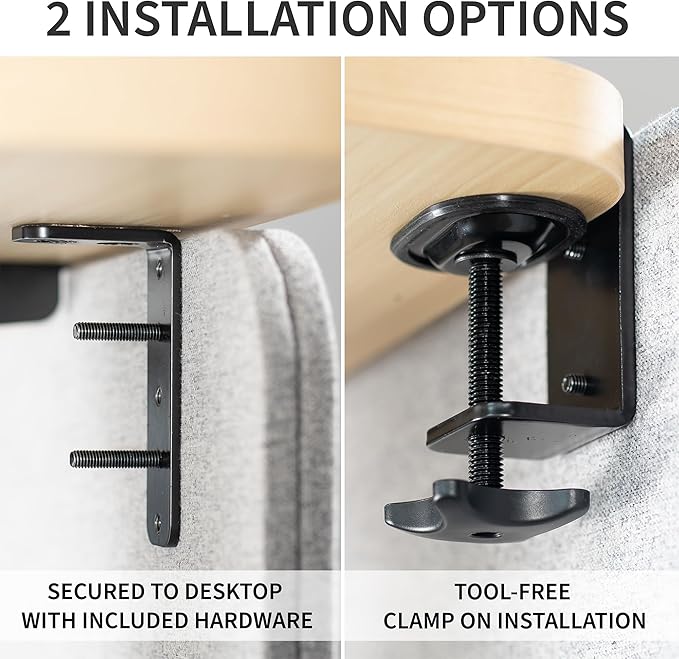 VIVO Clamp-on/Screw-on 24 x 24 inch Privacy Panel, Sound Absorbing Cubicle Desk - Image 4