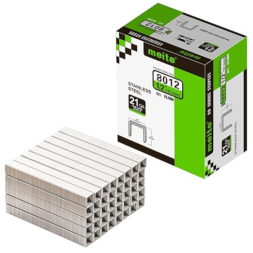 meite 21 Gauge 1/2-inch Crown Upholstery Staples, 304 Stainless Steel - Image 2
