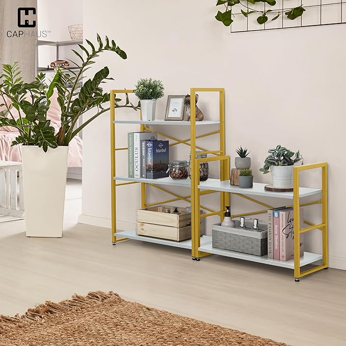CAPHAUS 3 Tier Small Bookshelf, 24 Inch Width Free Standing Shelf, Bookcase - Image 2