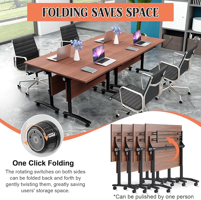 JEHUJD Conference Table, 55.1''Folding Conference Room Table - Image 3