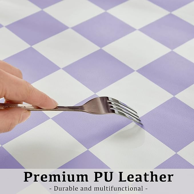 Ohocut Checkered Desk Mat, Large Cute Aesthetic Retro PU Leather Computer - Image 5
