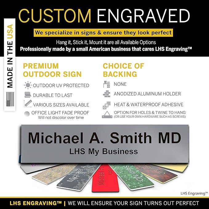 Personalized Name Plate with Choice of Mounting Holders - Image 2