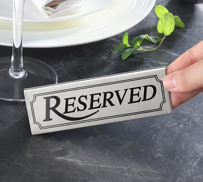 New Star Foodservice Stainless Steel Table Tent Sign, 4.75"x 1.75") - Image 7