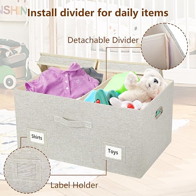 Graciadeco 75 Quarts Extra Large Decorative Storage Bins - Image 6