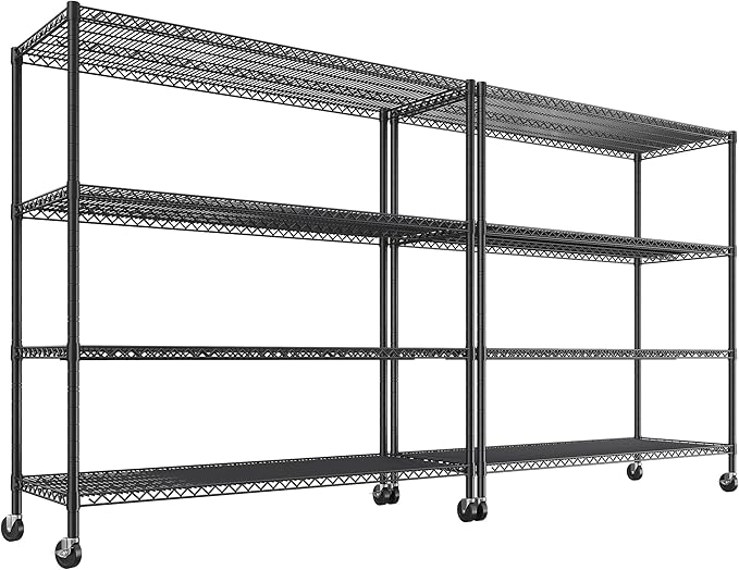 REIBII Set of 2 Storage Shelves Metal Shelving by REIBII