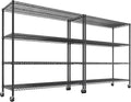 REIBII Set of 2 Storage Shelves Metal Shelving by REIBII
