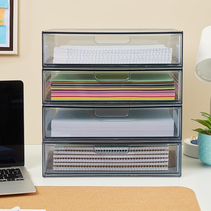 STORi STAX Plastic Stackable Organizer Drawers Classic Grey | 12.5" Wide | Set - Image 6