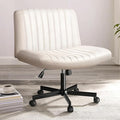 PUKAMI Criss Cross Chair with Wheels, Fabric Padded Armless Cross Legged Office by PUKAMI