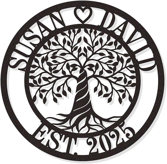 HYTSIGN Personalized Tree of Life Metal Sign, Custom Tree of Life Wall Art by HYTSIGN