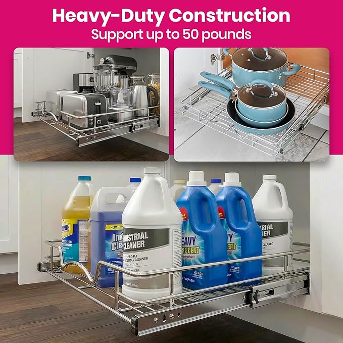 HOLD N' STORAGE Pull Out Cabinet Organizer, Heavy Duty-w/Lifetime Limited - Image 4