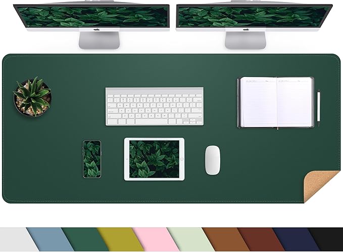 Leather Desk pad Protector, Large Desk mat by AFIING