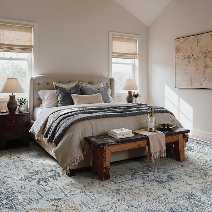 GENIMO 7'6''x9'6'' Area Rugs for Living Room, Machine Washable Non Slip Vintage - Image 8