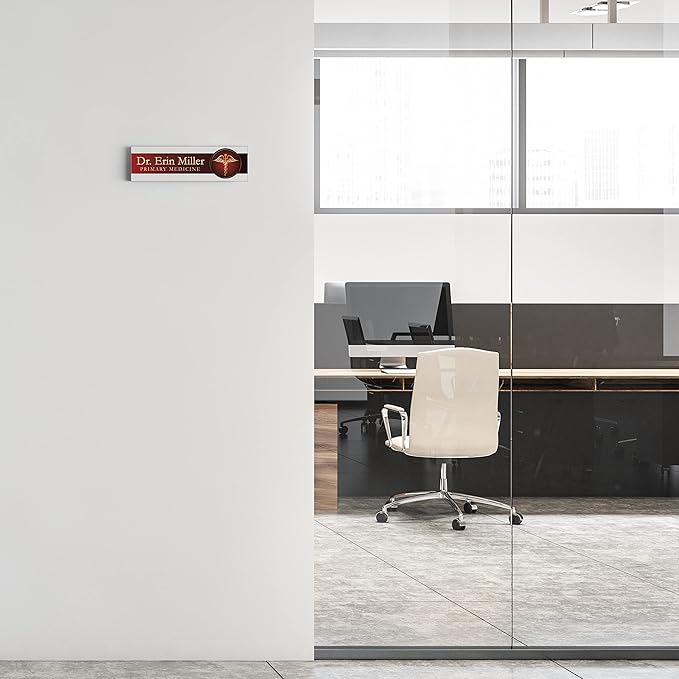 Artblox Personalized Office Desk Name Plate and Business Card Holder | Clear - Image 5