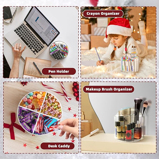 Absonic Pencil Holder for Kids, 360 Rotating Pen Holder for Desk Organizer and - Image 5