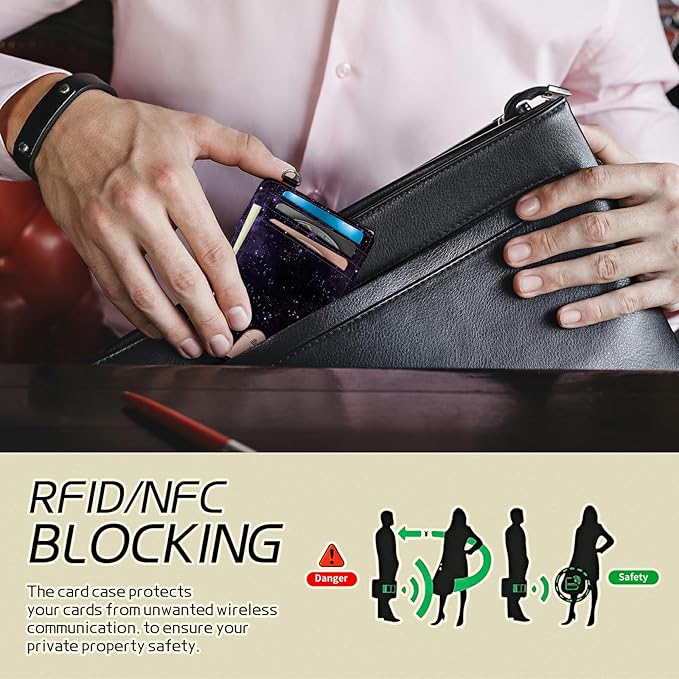 BWEGRHE Small Travel Wallets, RFID Blocking PU Leather Credit Card Holder - Image 3