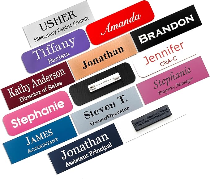 Custom Engraved Name Badges by EngraverzStudio