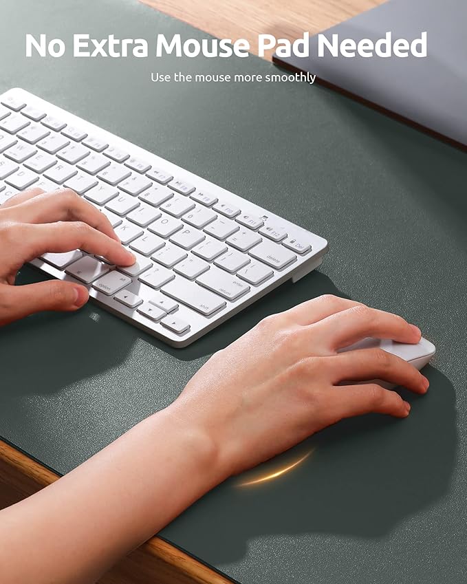 YSAGi Leather Desk Pad Protector, Office Desk Mat, Large Mouse Pad, Non-Slip PU - Image 3