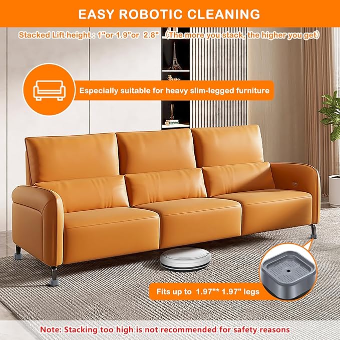 shouwuhho 32 Pack Furniture Risers Adjustable Bed Risers Heavy Duty Lifts - Image 3