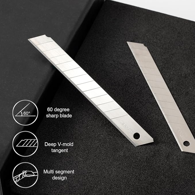 Gomake 9mm Utility Knife Replacement Blades, Snap Off Blades - Image 2