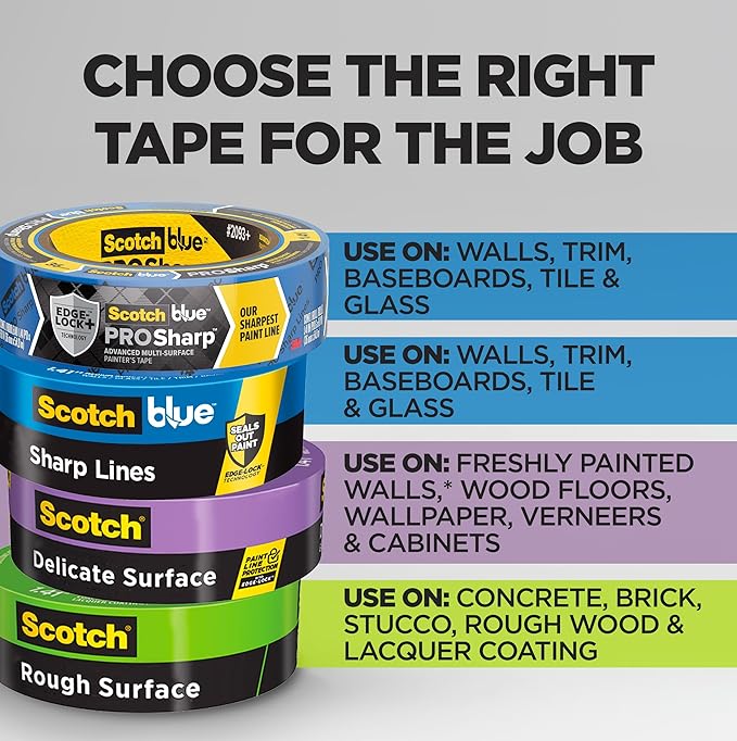 ScotchBlue PROSharp Painter's Tape 1.5 Inch Wide 3 Rolls Blue Tape Protects - Image 9