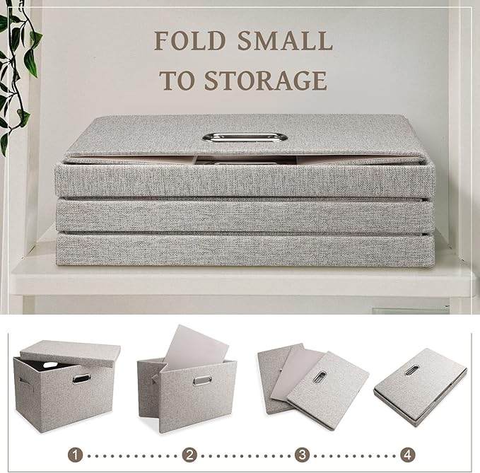 Graciadeco Medium 15" 21 Quart Collapsible Stackable Storage Bins - Image 3
