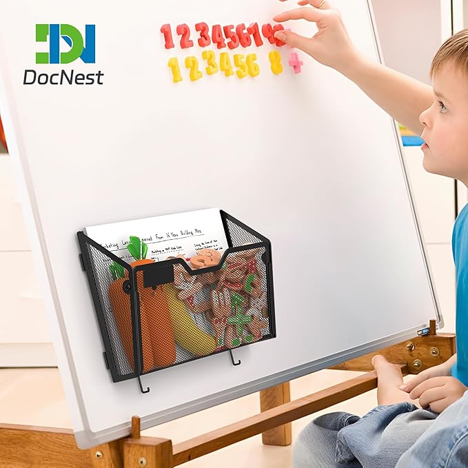 Docnest 6 Pack Magnetic Wall Mounted File Holders, Mesh Letter Organizer - Image 7