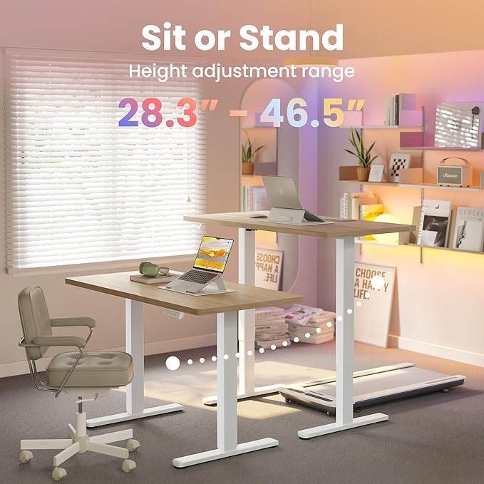 HUANUO 48" x 24" Electric Standing Desk Adjustable Height, 4 Memory Height - Image 5