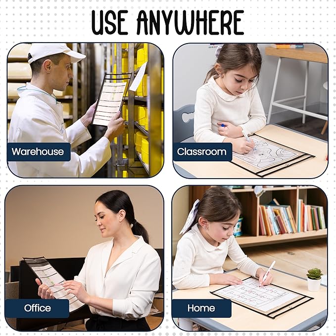 Essex Wares - 50 Pack, Job Ticket Holders, Reusable & Easy Erase Plastic - Image 5