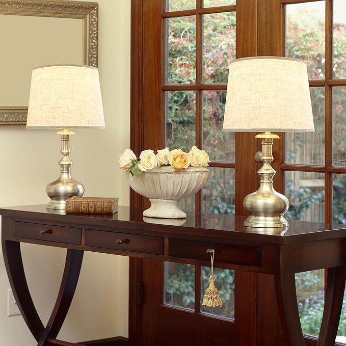 GO&SO Large Oatmeal Linen Drum Lamp Shade - Image 7