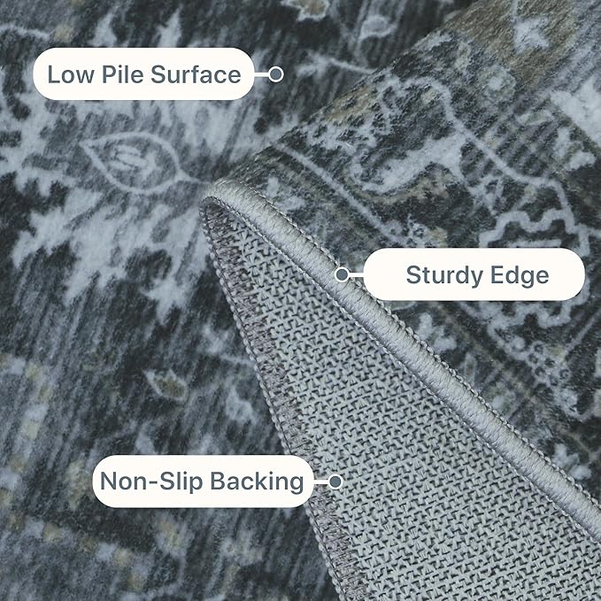 GENIMO 8x10 Area Rugs for Living Room, Machine Washable Non Slip Vintage Rugs - Image 6