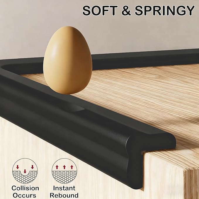 Baby Proof Corners and Edges Protector 10ft Edge+4 Corner Guard, Fireplace Baby - Image 4