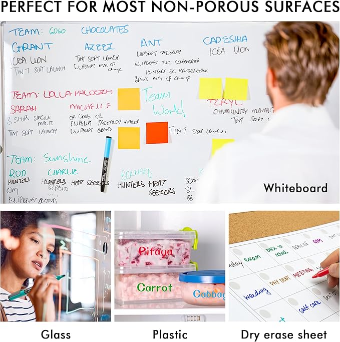 Shuttle Art Dry Erase Markers, 15 Colors Magnetic Whiteboard Markers, Fine Point - Image 4