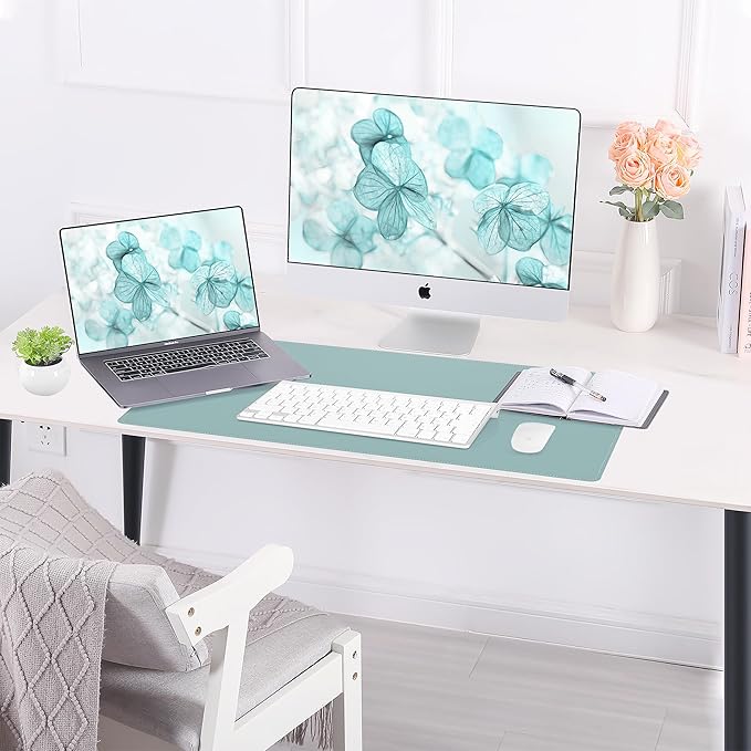 AFIING Dual-Sided Desk Pad, Natural Cork & PU Leather, Desk Mat Protector - Image 6