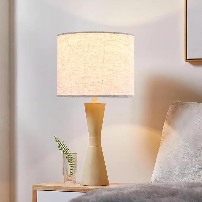Large Drum Lamp shades Set of 2 Oatmeal Linen Lampshade 16" Top x 16" Bottom x - Image 9