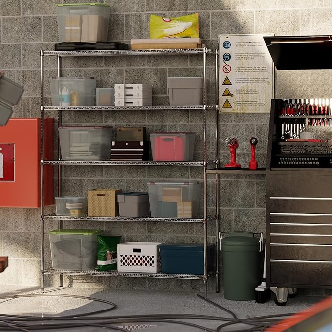 Regal Altair 18" Deep x 60" Wide x 86" Height Wire Shelving Kit | 5-Tier | NSF - Image 2