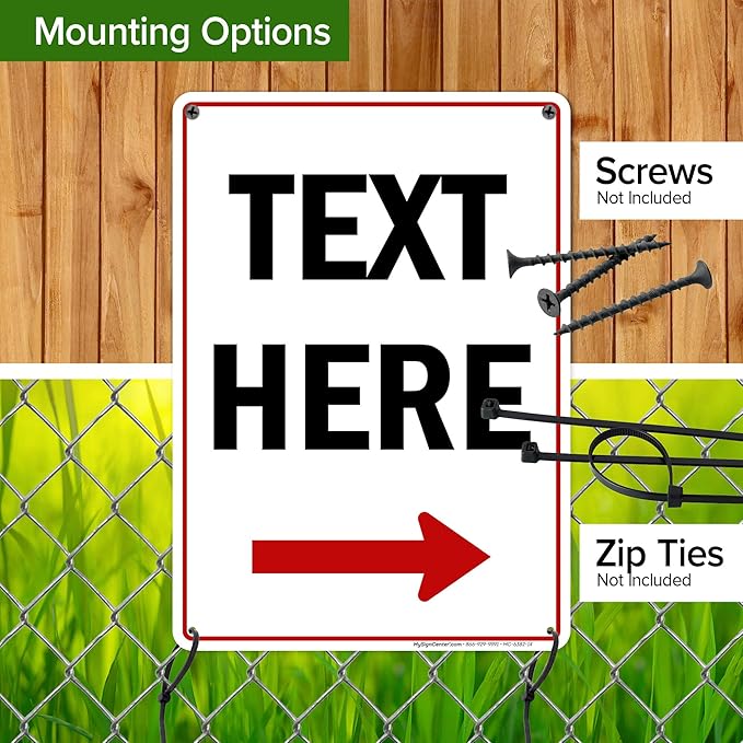 Custom Arrow, Custom Directional Sign, Right Arrow, 10x14 Inches, 55 mil thick - Image 5