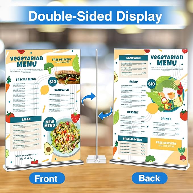 Daofary 26 Pack Acrylic Sign Holder 4 x 6 Clear Display Table Signs Stand - Image 3