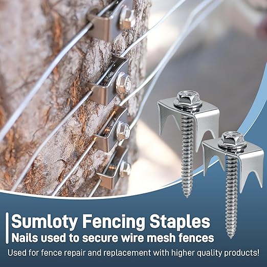 Sumloty 50-Pack 304 Stainless Steel Fence Staples, 1.6 Inch Reusable Fence - Image 7