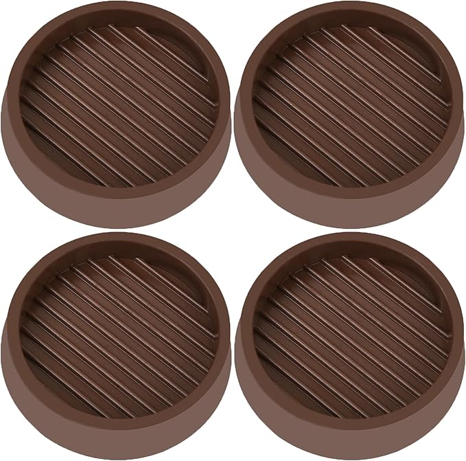 VOCOMO 4X4 Round Rubber Caster Cups, Non Slip Furniture Pads, Anti-Slip Gripper by VOCOMO