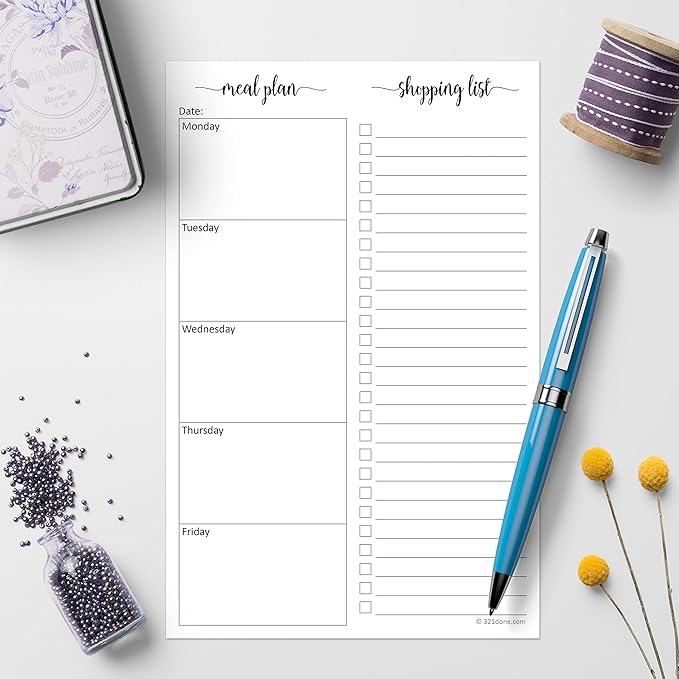 321Done Meal Planning Notepad, Made in USA, M-F Weekly Menu Planner & Grocery - Image 3