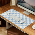 Ohocut Checkered Desk Mat, 31.5" x 15.7" Large Cute Sky Blue Aesthetic Retro by Ohocut