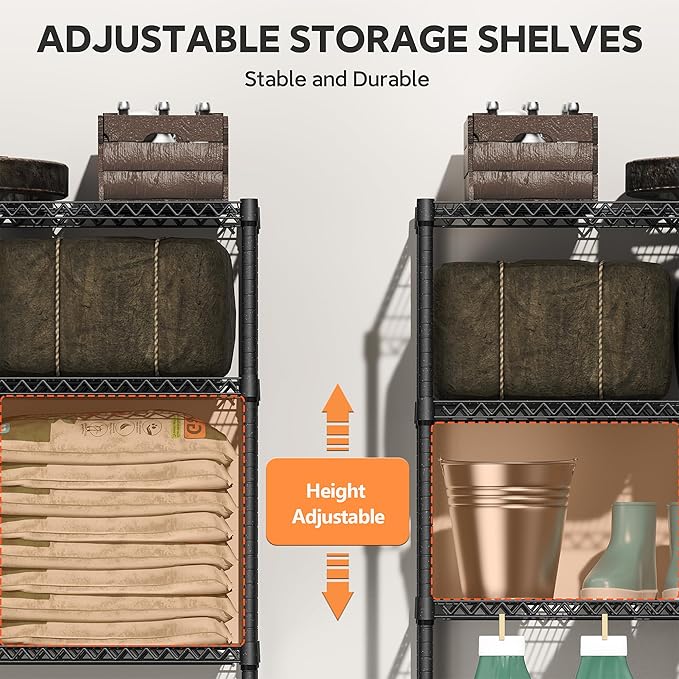M MZG Standing Shelf Units Wire Rust-Proof Outdoor Storage Shelving 4-Tier - Image 4