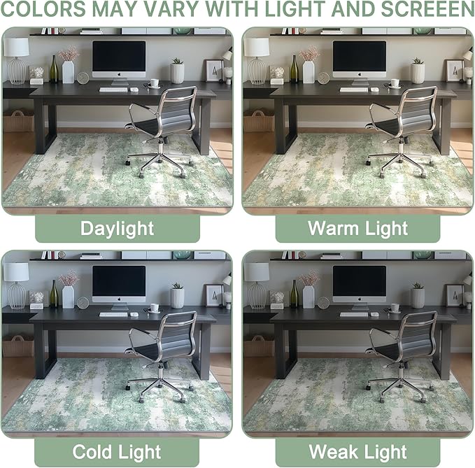 Office Chair Mat for Hardwood Tile Floor, Abstract 36"X 48" Desk Mats for - Image 6