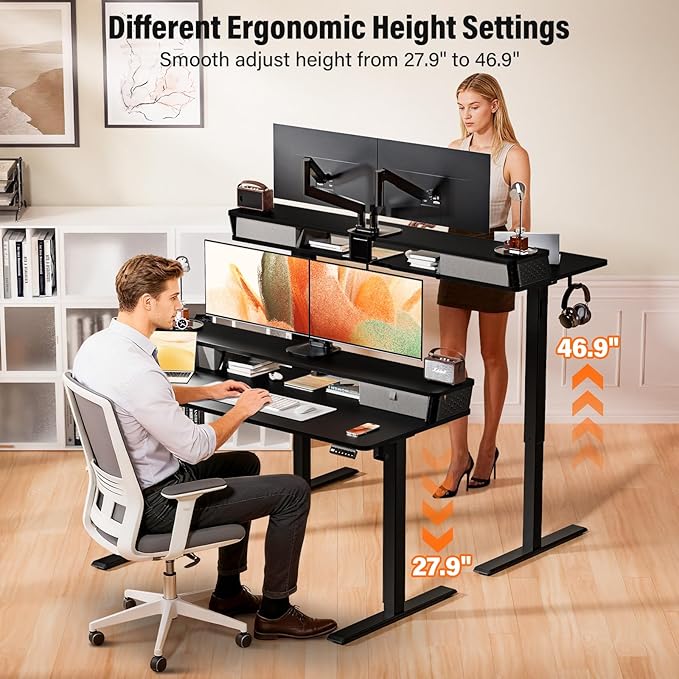Kingant 55 x 24 Inch Electric Standing Desk - Image 4