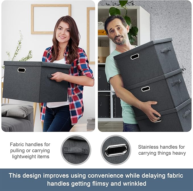 Graciadeco Large 17" 36 Quart Collapsible Stackable Storage Bins - Image 5