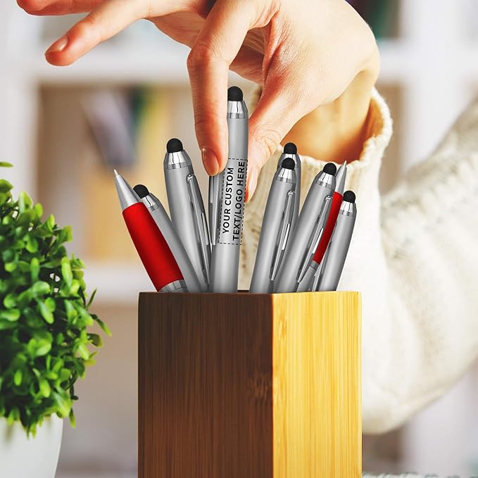DISCOUNT PROMOS Custom Stylus Ballpoint Pens Set of 100, Personalized Bulk Pack - Image 7